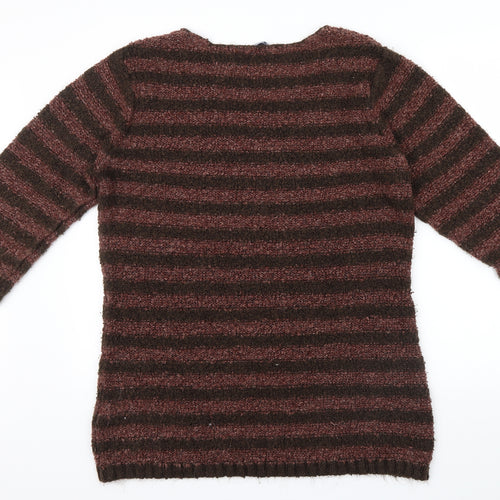 Store twenty one Womens Brown Striped  Pullover Jumper Size XL
