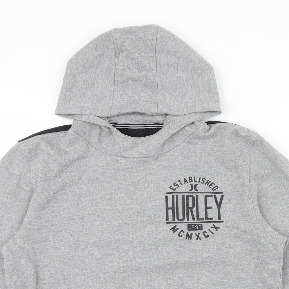 Hurley Boys Green Colourblock  Henley Hoodie Size L