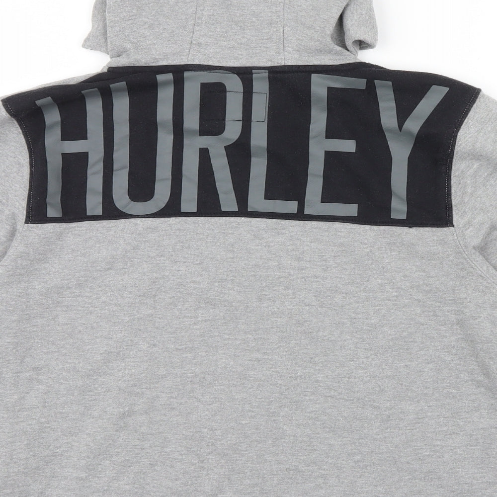 Hurley Boys Green Colourblock  Henley Hoodie Size L