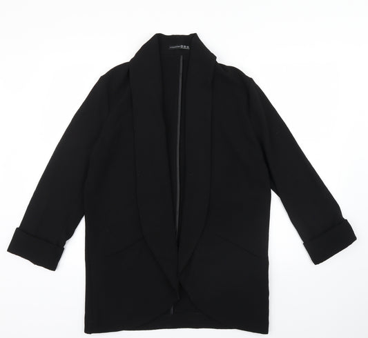 Front view of Primark women’s black jacket, size UK 10, - front pockets