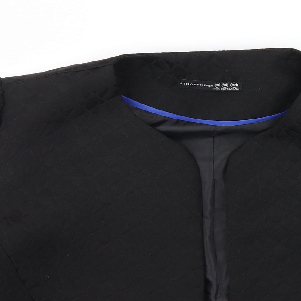Primark Womens Black Geometric  Jacket  Size 10  - short fitted jacket