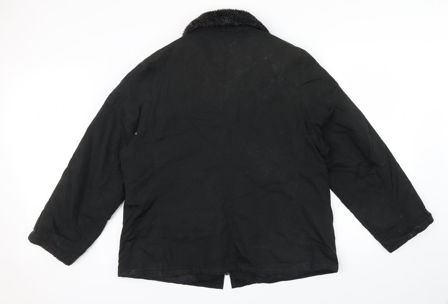 M&S Womens Black   Jacket Coatigan Size 18  - flees collar