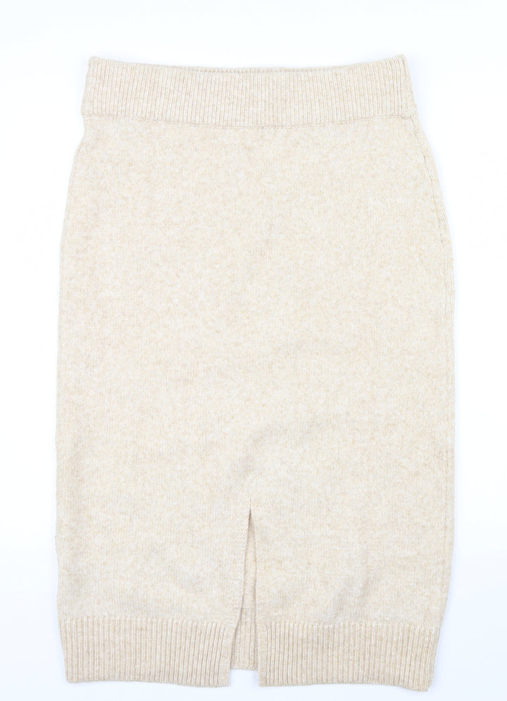 Preworn Womens Beige A-Line Skirt Size M