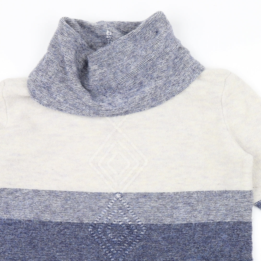 George Womens Blue Striped  Henley Jumper Size 10