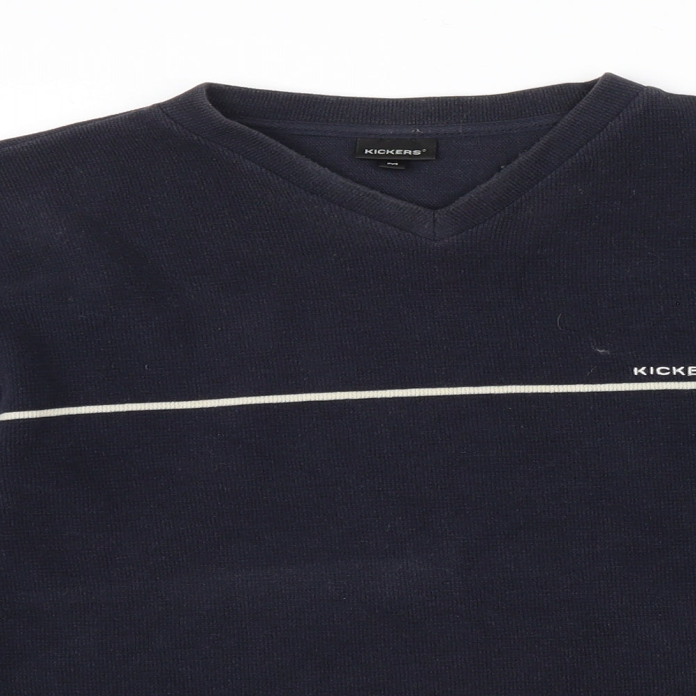 Kickers Mens Blue Striped  Pullover Jumper Size M  - KICKERS
