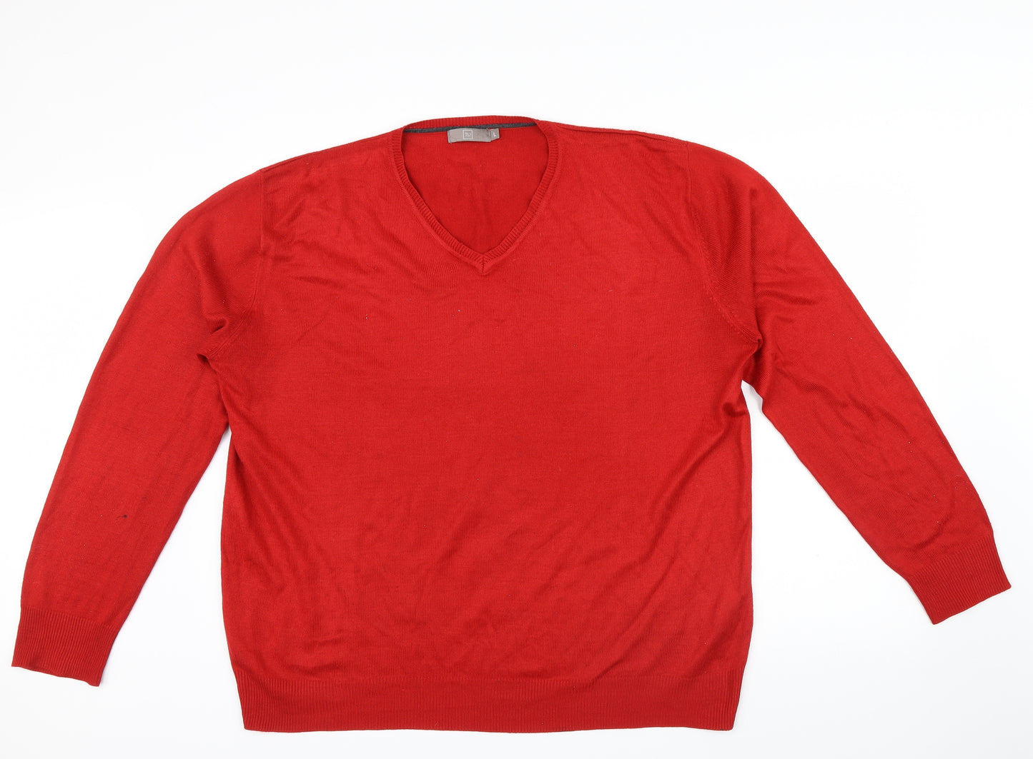 TU Mens Pink Houndstooth  Pullover Jumper Size L