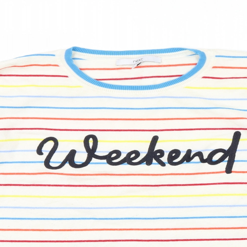 NEXT Womens Ivory Striped  Pullover Jumper Size 16  - Weekend