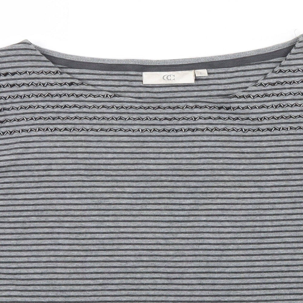 CG Womens Green Striped  Pullover Jumper Size L