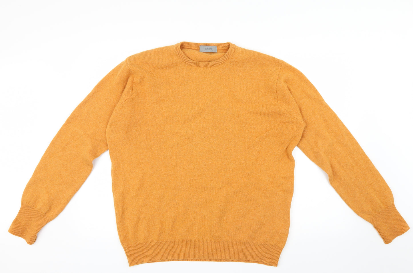 M&S Mens Yellow   Henley Jumper Size M