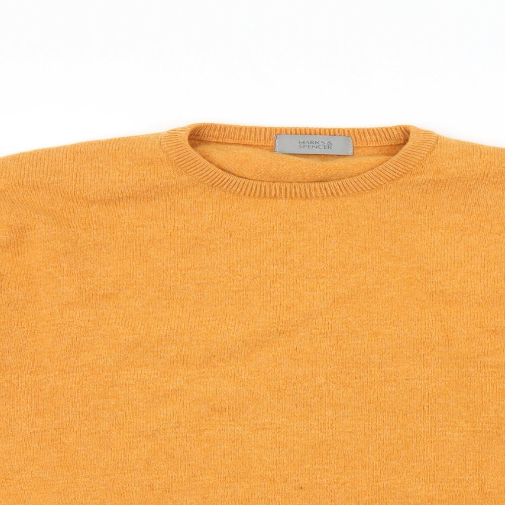 M&S Mens Yellow   Henley Jumper Size M