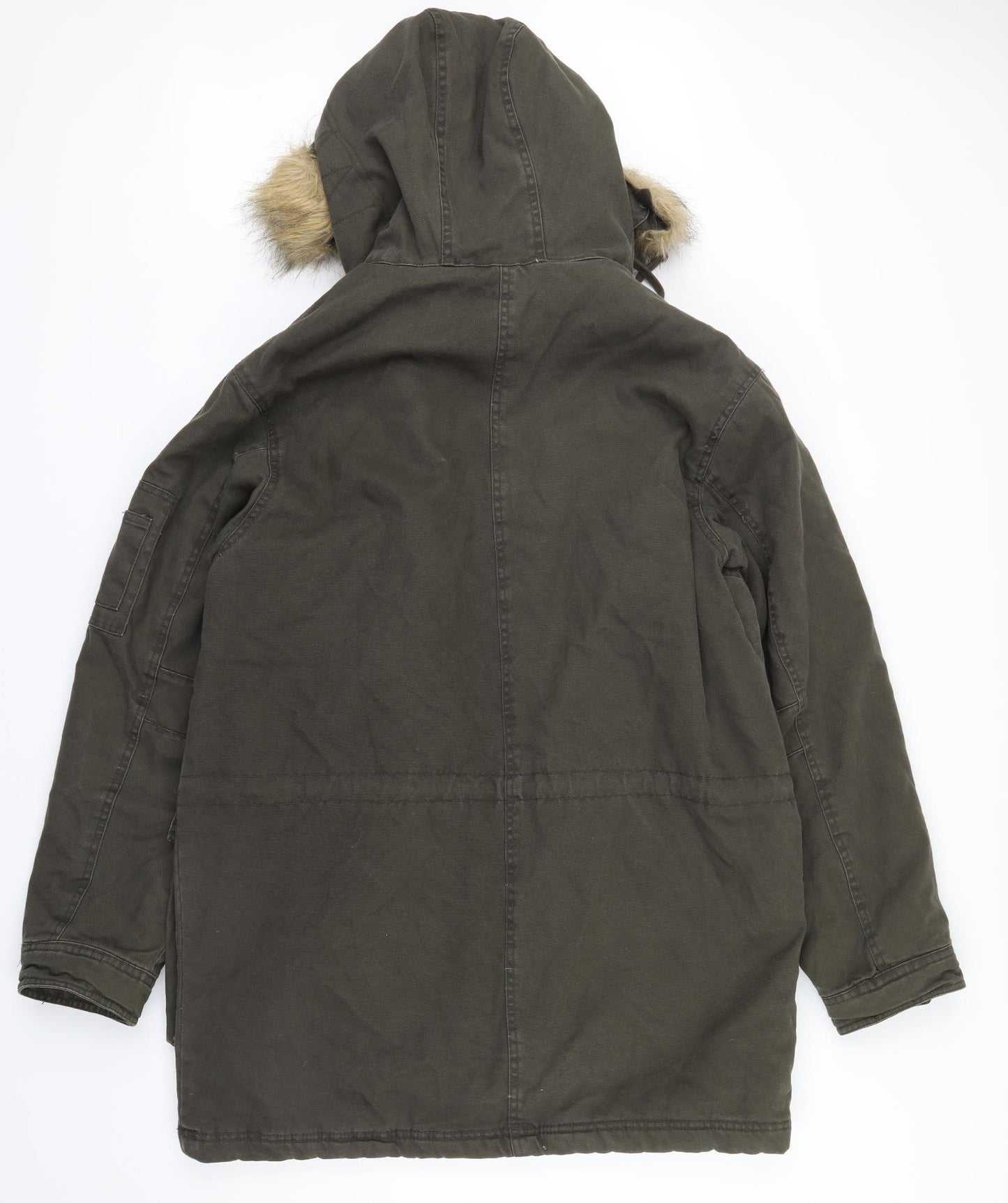H&M Womens Green   Overcoat Coat Size M