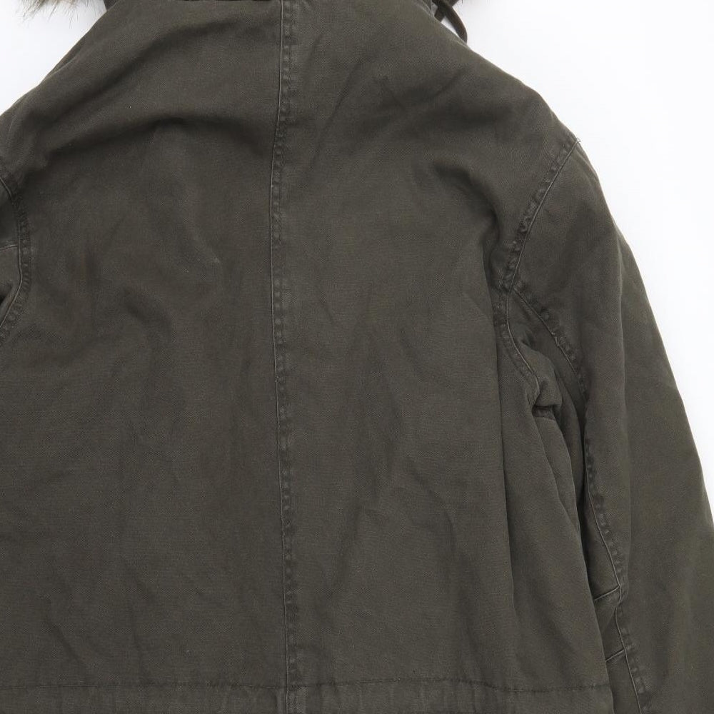 H&M Womens Green   Overcoat Coat Size M
