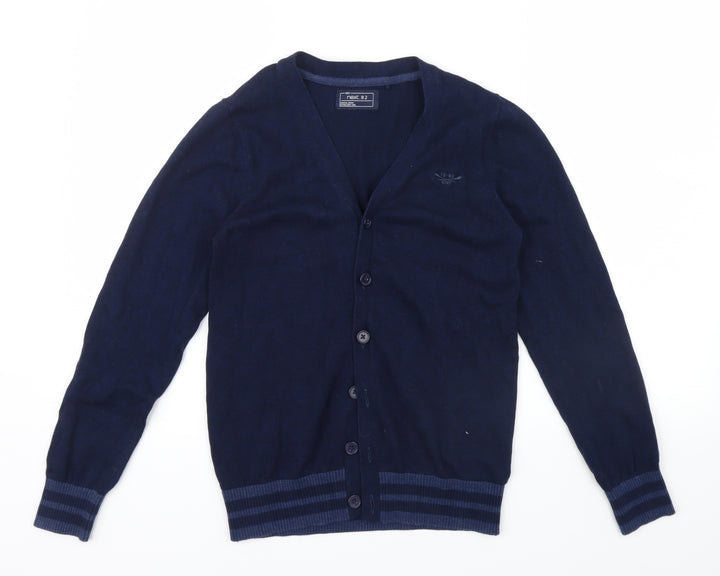 NEXT Girls Blue Colourblock  Cardigan Jumper Size 10-11 Years