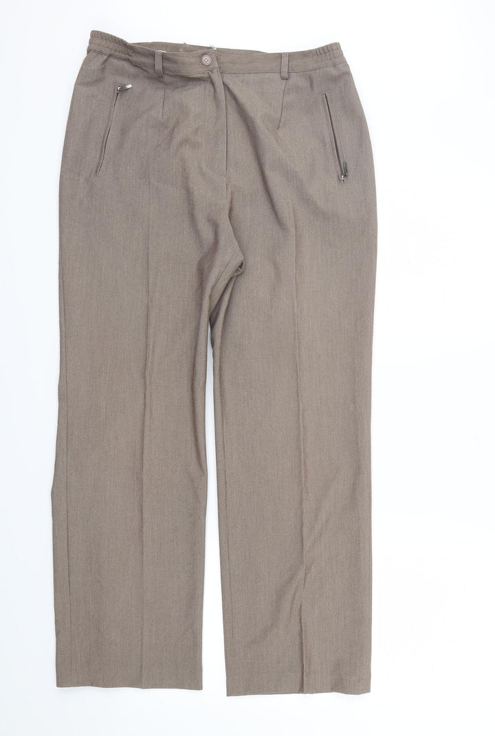 Oscar Womens Brown Trousers Size 10 L27 in