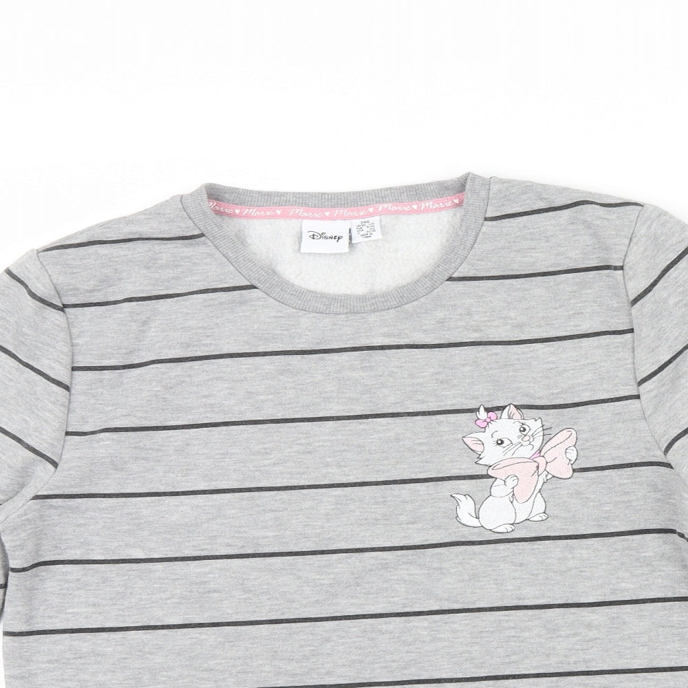 Primark Girls Grey Striped  Pullover Jumper Size 2XL  - Disney
