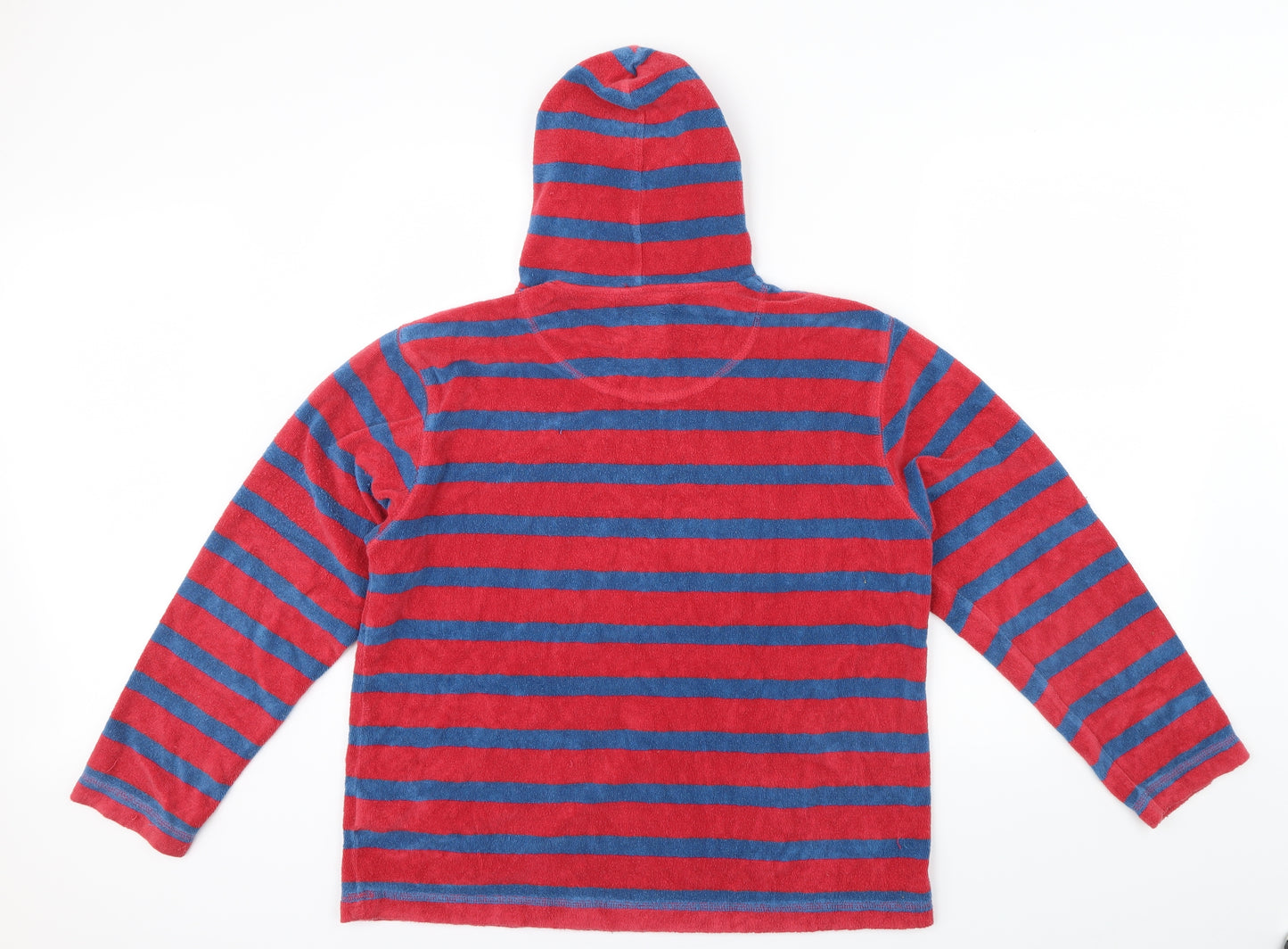 Mini Boden Boys Red Striped  Pullover Hoodie Size 13 Years