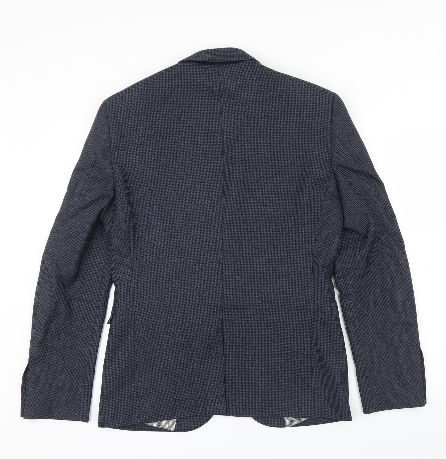 NEXT Mens Blue Check  Jacket Suit Size 38