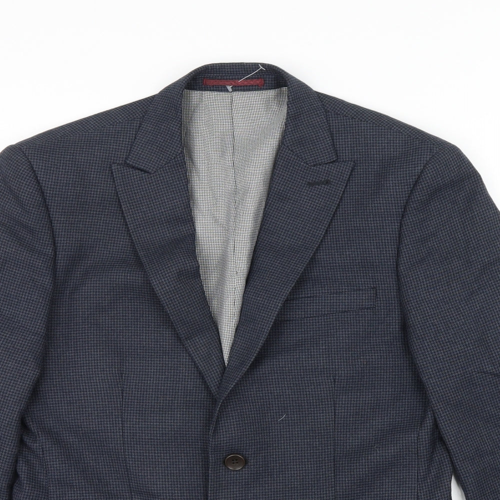 NEXT Mens Blue Check  Jacket Suit Size 38