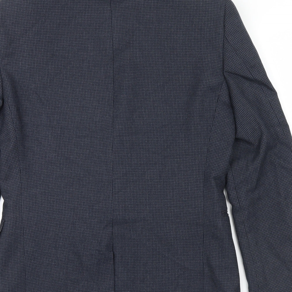 NEXT Mens Blue Check  Jacket Suit Size 38