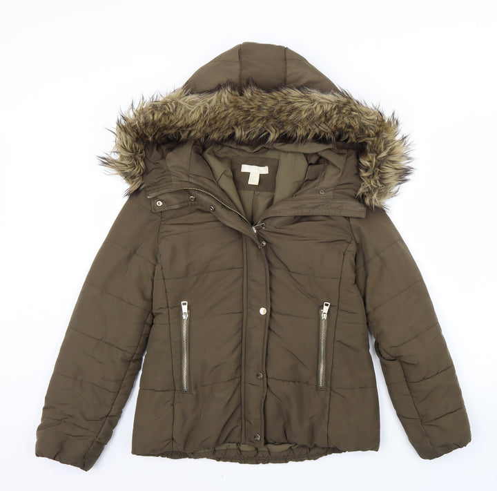 H&M Womens Green   Jacket Coat Size 6