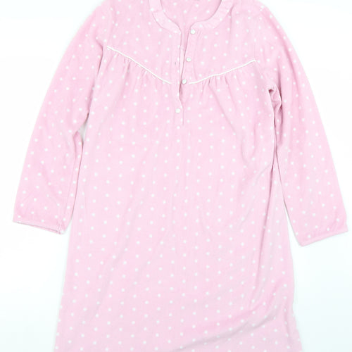 Marks and Spencer Womens Pink Polka Dot  Top Nightshirt Size 8
