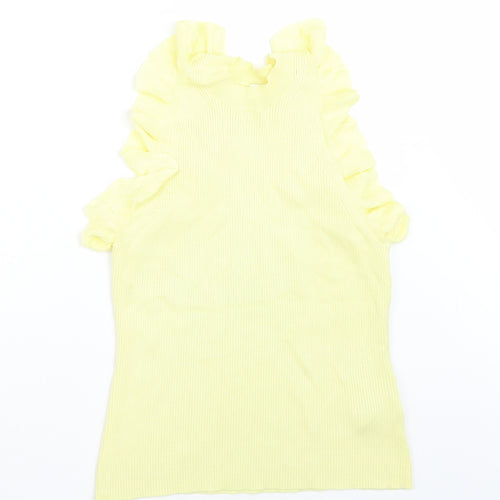 H&M Womens Yellow   Basic T-Shirt Size M