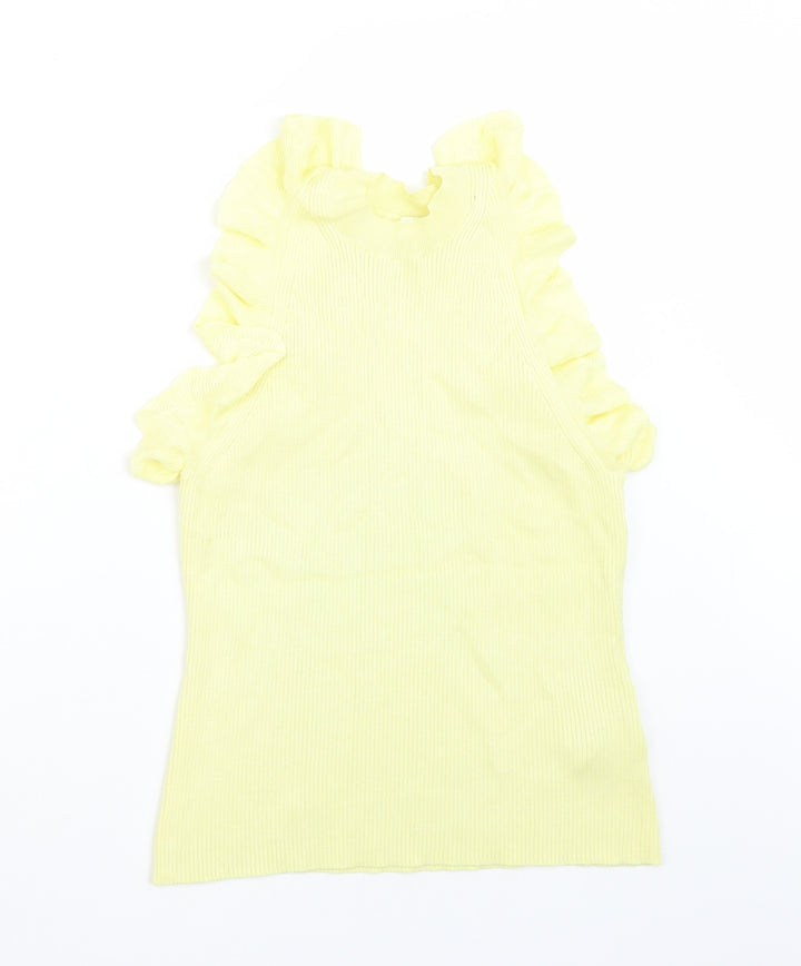 H&M Womens Yellow   Basic T-Shirt Size M