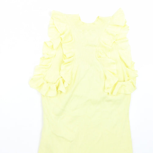 H&M Womens Yellow   Basic T-Shirt Size M