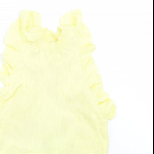 H&M Womens Yellow   Basic T-Shirt Size M
