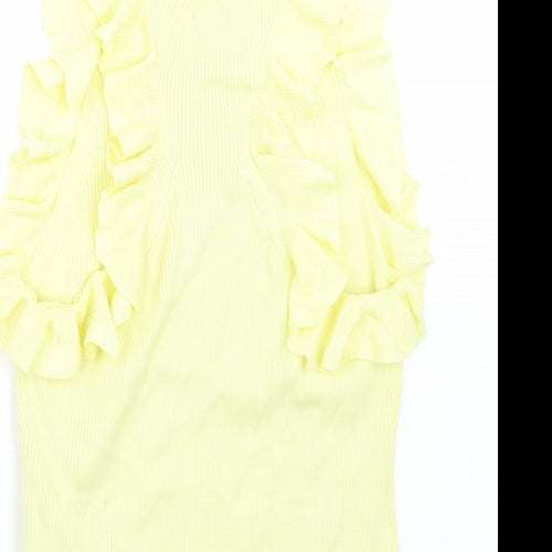 H&M Womens Yellow   Basic T-Shirt Size M