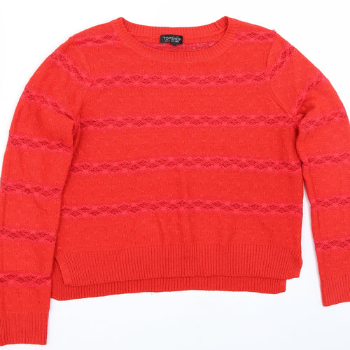 Topshop Womens Red   Pullover Jumper Size 12