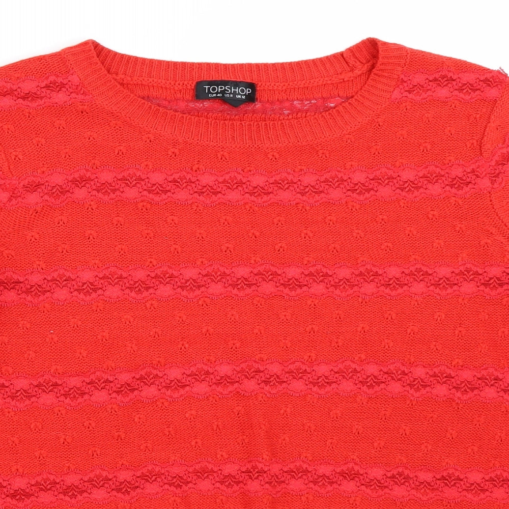 Topshop Womens Red   Pullover Jumper Size 12