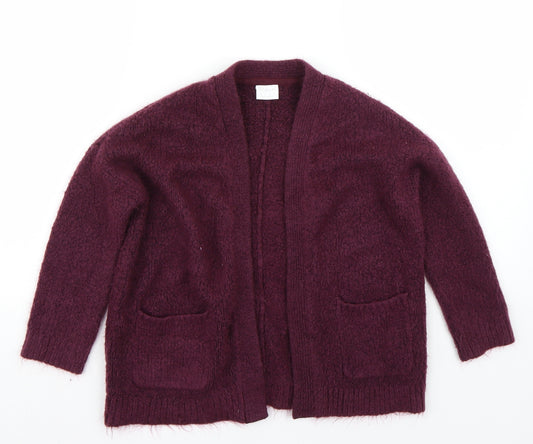 Front view of F&F girls’ purple cardigan jumper, size 9-10, years