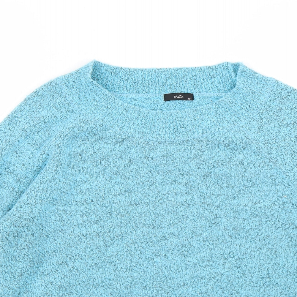 M&Co Womens Blue   Pullover Jumper Size 16