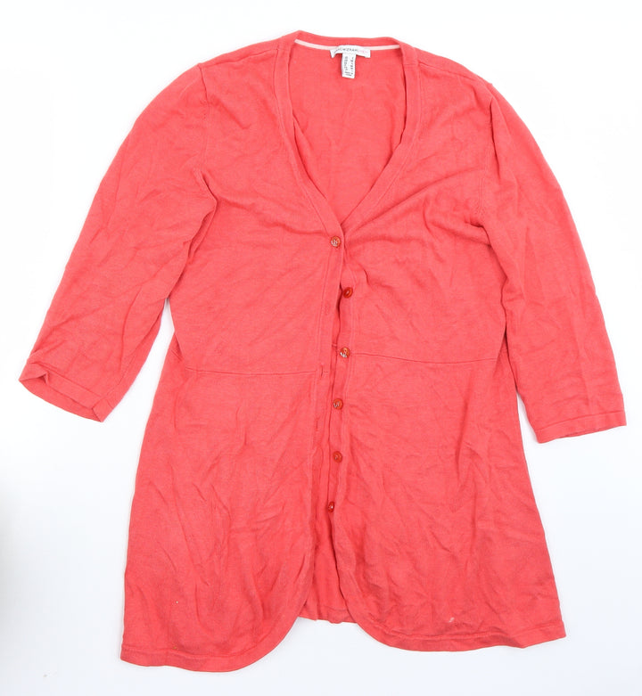 Isaac Mizrahi Womens Red Cardigan Jumper Size M