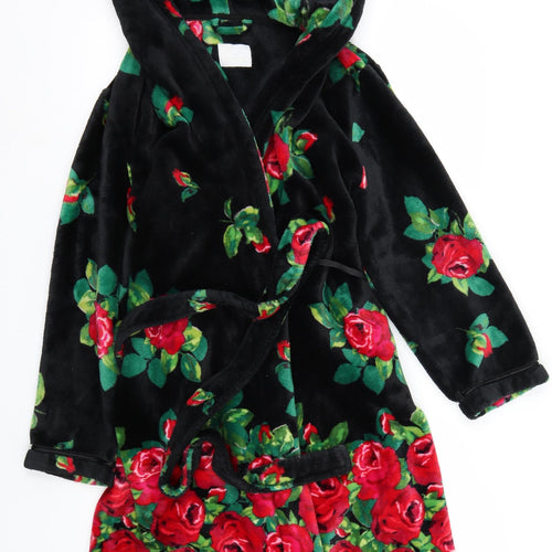 Matalan Womens Black Floral Rayon Top Gown Size M