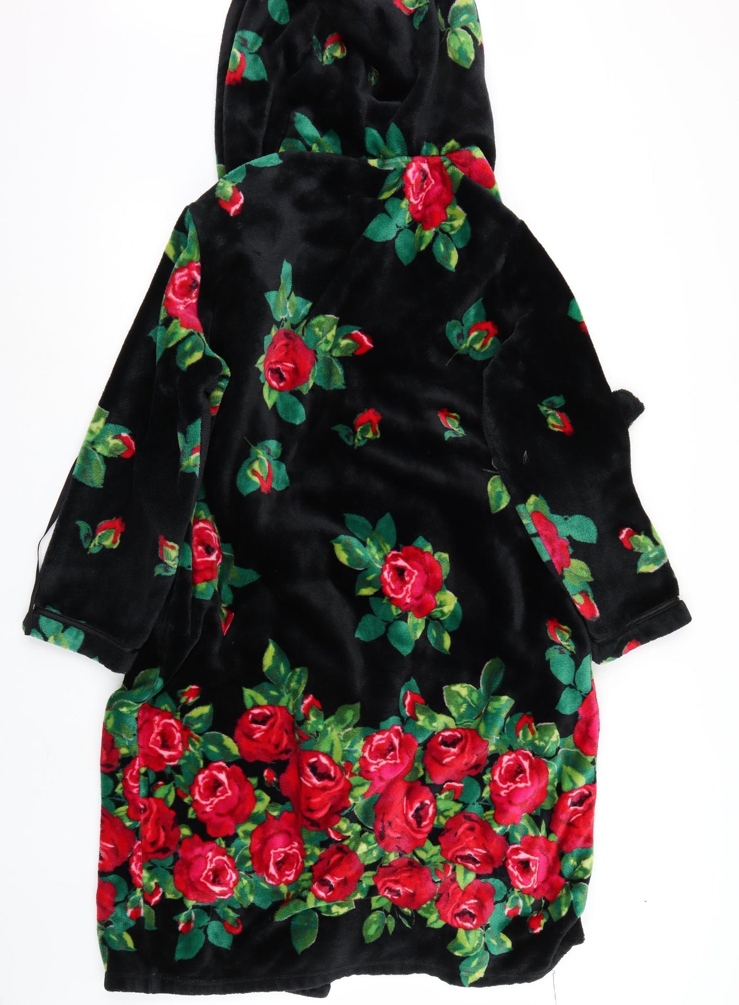 Matalan Womens Black Floral Rayon Top Gown Size M