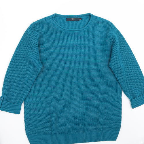 Isle Womens Blue   Pullover Jumper Size L