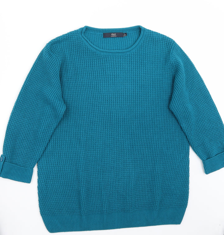 Isle Womens Blue   Pullover Jumper Size L