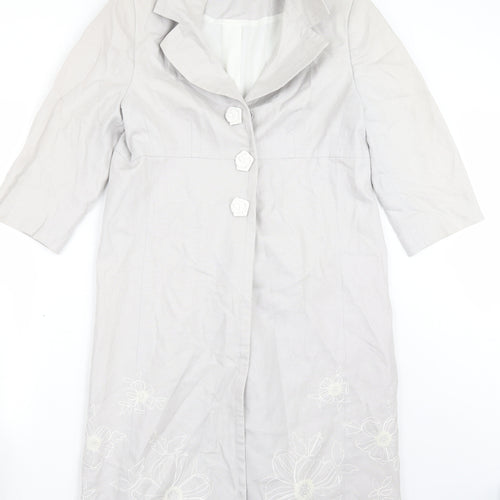 Marks and Spencer Womens Grey Floral  Jacket Coat Size 14