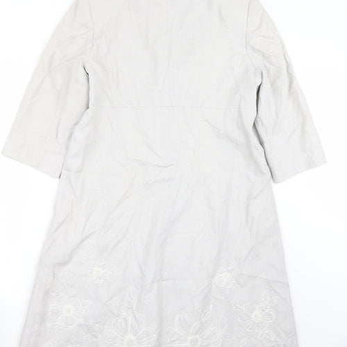 Marks and Spencer Womens Grey Floral  Jacket Coat Size 14
