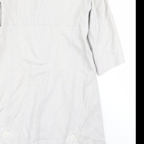 Marks and Spencer Womens Grey Floral  Jacket Coat Size 14