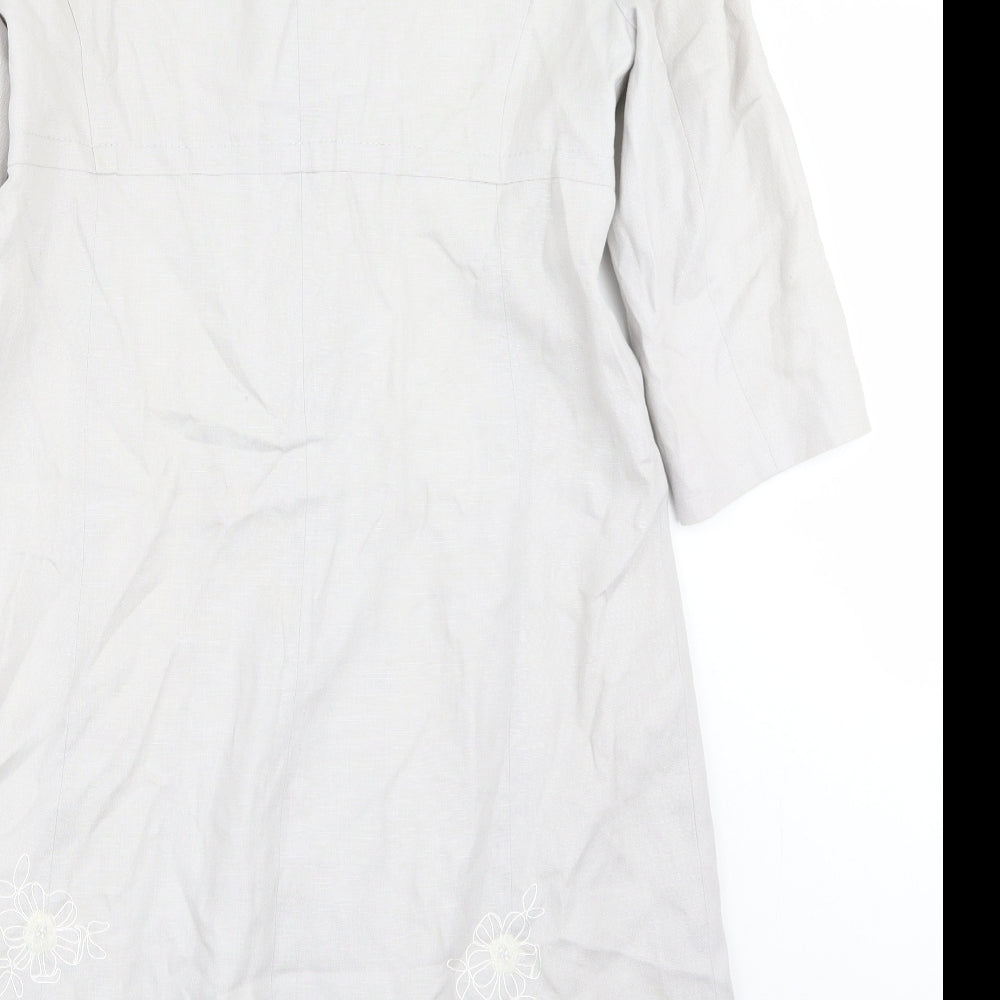 Marks and Spencer Womens Grey Floral  Jacket Coat Size 14