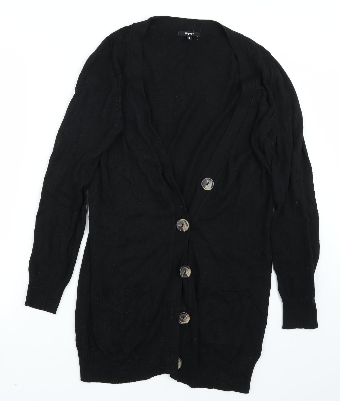 Papaya Womens Black   Cardigan Jumper Size 12