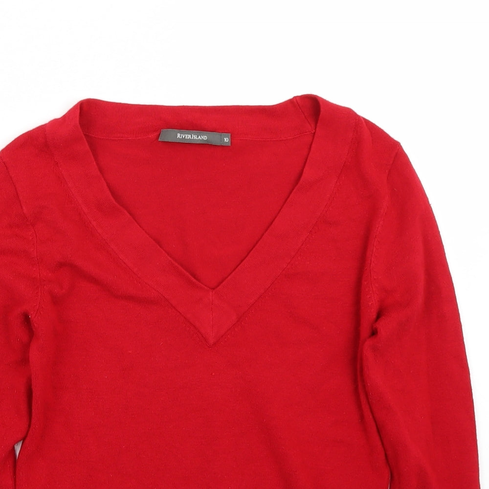 River Island Womens Red   Pullover Jumper Size 10