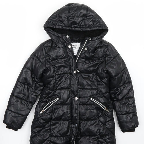 TU Girls Black   Jacket Coat Size 7 Years