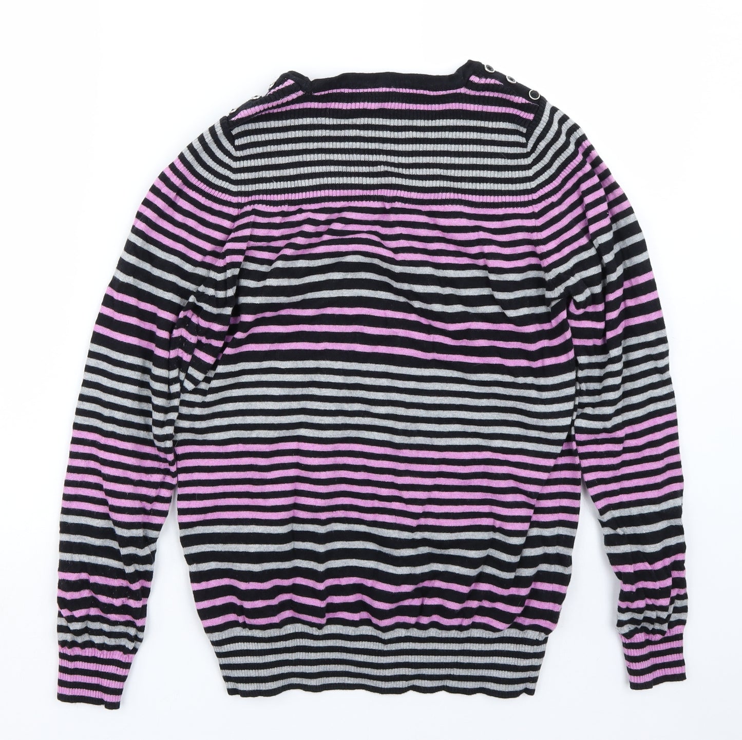 pep& co Womens Black Striped  Pullover Jumper Size 14