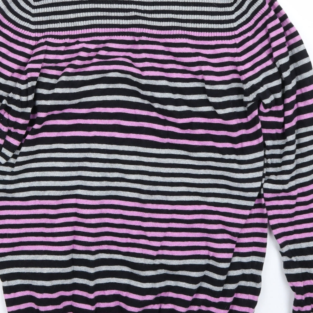 pep& co Womens Black Striped  Pullover Jumper Size 14