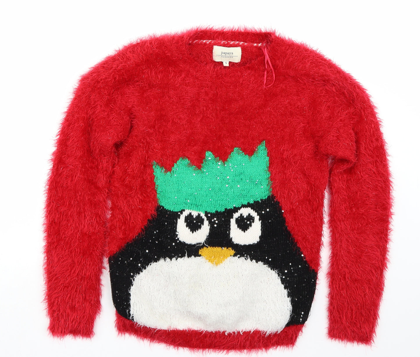 Papaya Womens Red   Pullover Jumper Size S  - Christams