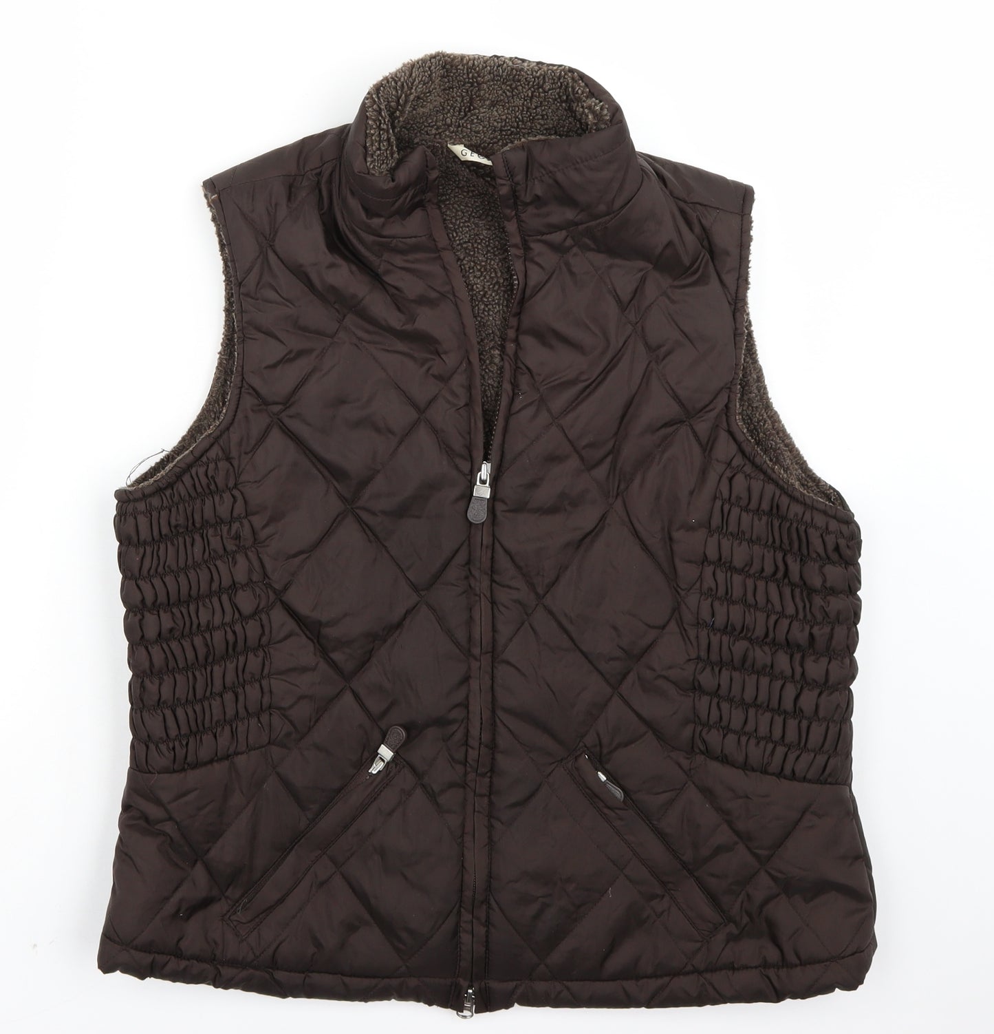 George Womens Brown   Gilet Coat Size 14